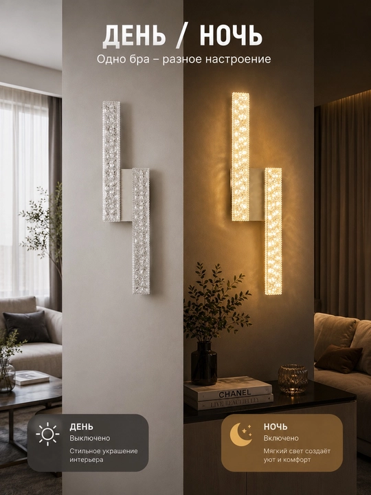 Бра настенная, светодиодная LED, современный светильник для спальни и гостиной