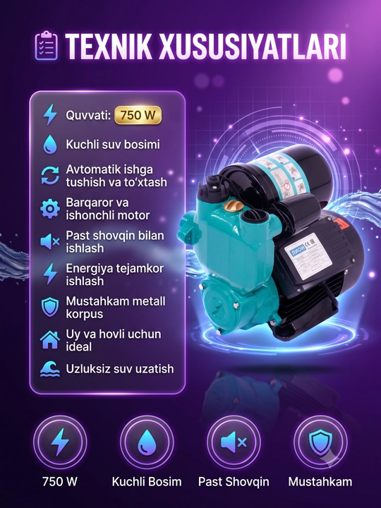Suv nasosi avtomat LION 250-370-550 W, suv nasos, quruq himoya, suv nasoslari