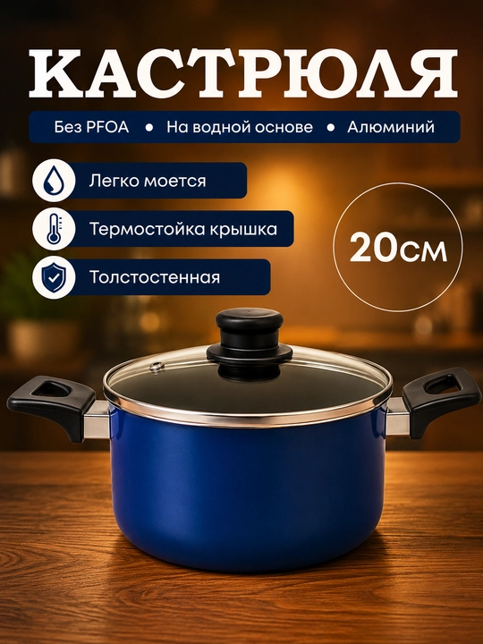 Набор посуды из 5 предметов, кастрюли и сковорода, для всех типов плит