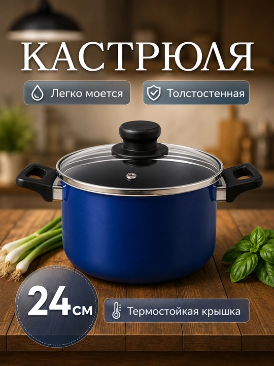 Набор посуды из 5 предметов, кастрюли и сковорода, для всех типов плит