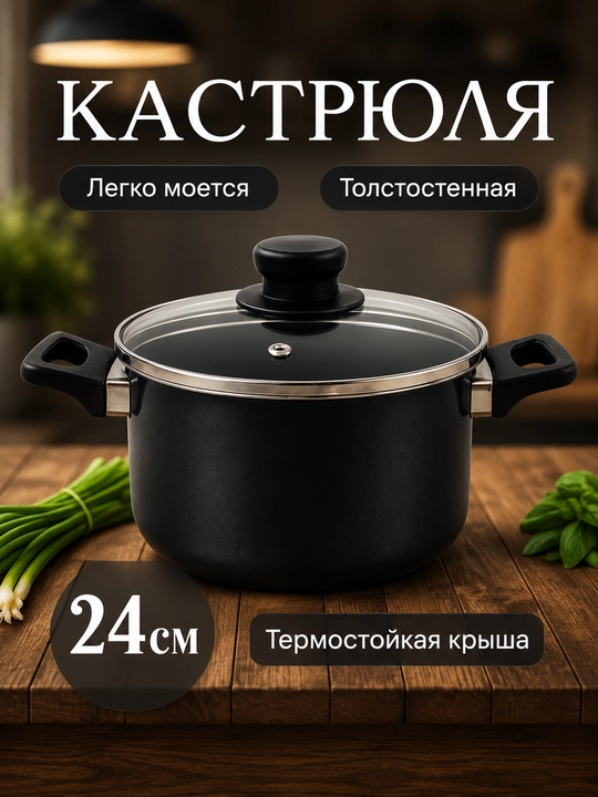 Набор посуды из 5 предметов, кастрюли и сковорода, для всех типов плит