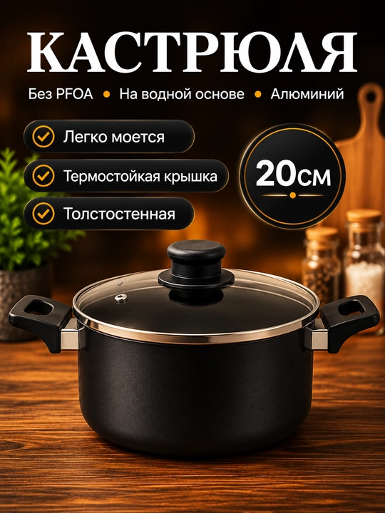 Набор посуды из 5 предметов, кастрюли и сковорода, для всех типов плит