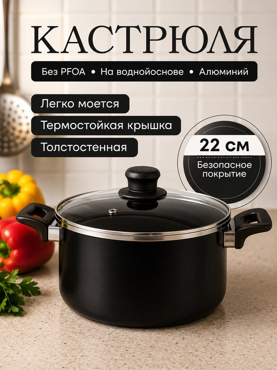 Набор посуды из 5 предметов, кастрюли и сковорода, для всех типов плит