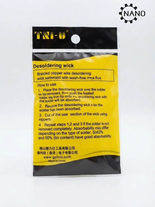TNI-U TU-1515 lehimni tozalovchi sim (Desoldering Wick) 1.5 mm × 1.5 m