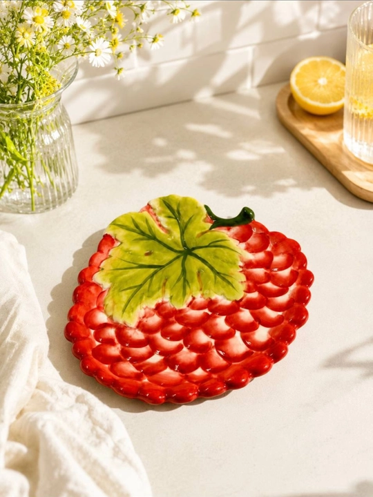 Pinterest malina shaklidagi chinni likopcha meva shirinlik tortish uchun
