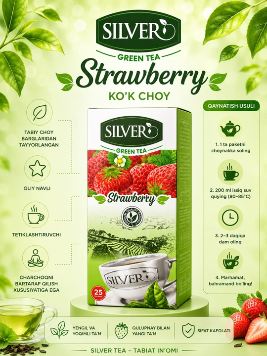 Зеленый и черный чай с фруктовым вкусом в пакетиках — освежающий и вкусный. - 