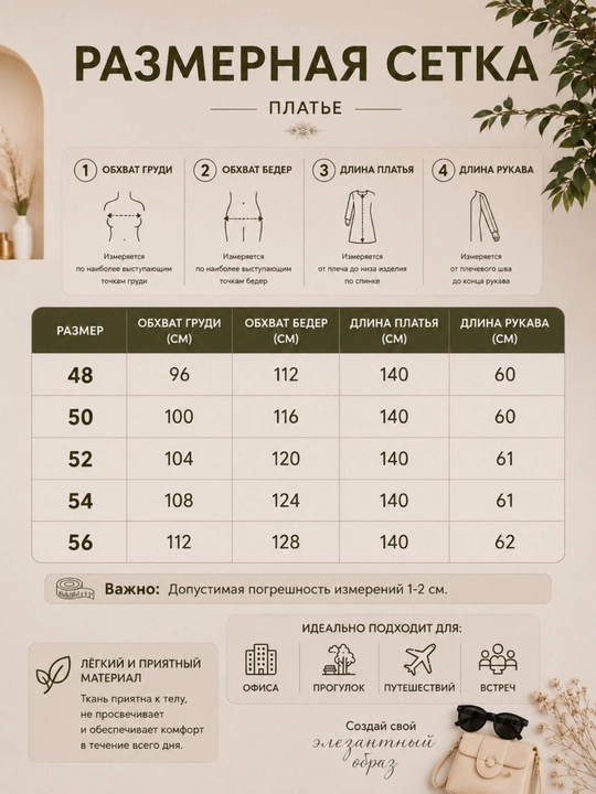 Платье женское длинное макси, свободного кроя, большие размеры 48-56