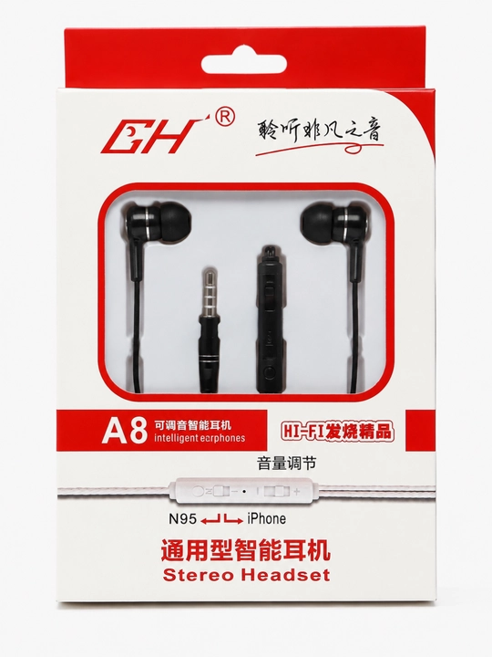 A8 simli stereo quloqchin, 3.5 mm AUX, mikrofonli, ovoz boshqaruvli
