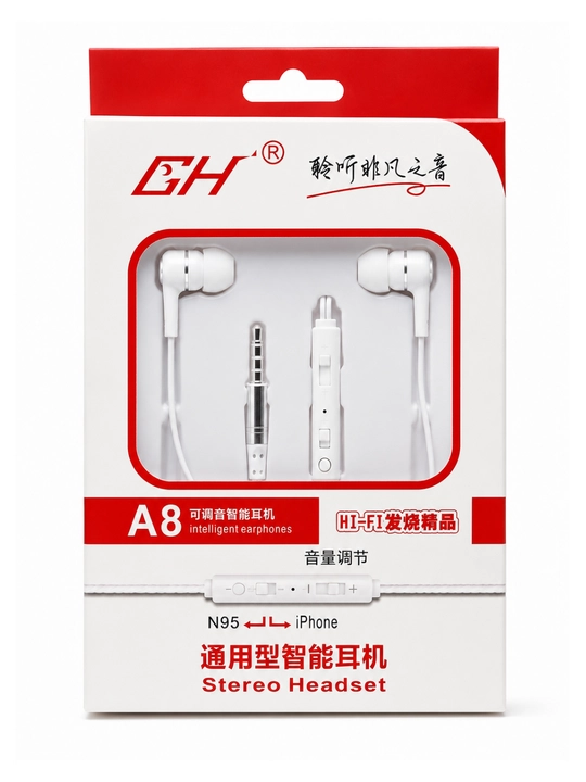 A8 simli stereo quloqchin, 3.5 mm AUX, mikrofonli, ovoz boshqaruvli