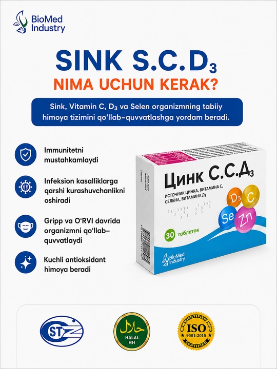 Sink S.S.D3 - Immunitet uchun muhim vitaminlar va minerallar