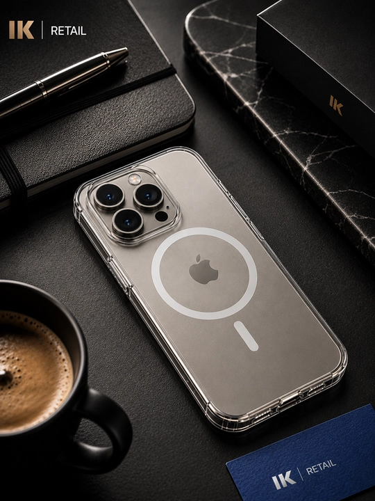 IPhone 15 Pro Max uchun shaffof MagSafe g‘ilof, magnitli quvvatlash bilan
