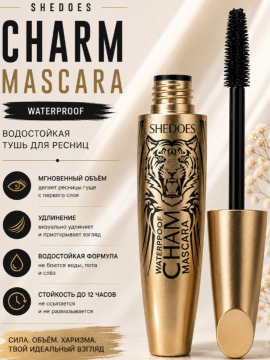 SHEDOES Charm Mascara Waterproof — водостойкая тушь для ресниц - 