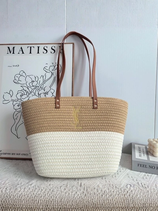 Ayollar to'qima plyaj sumkasi, makrame va setka shopper - 