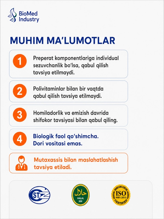 Sink S.S.D3 - Immunitet uchun muhim vitaminlar va minerallar