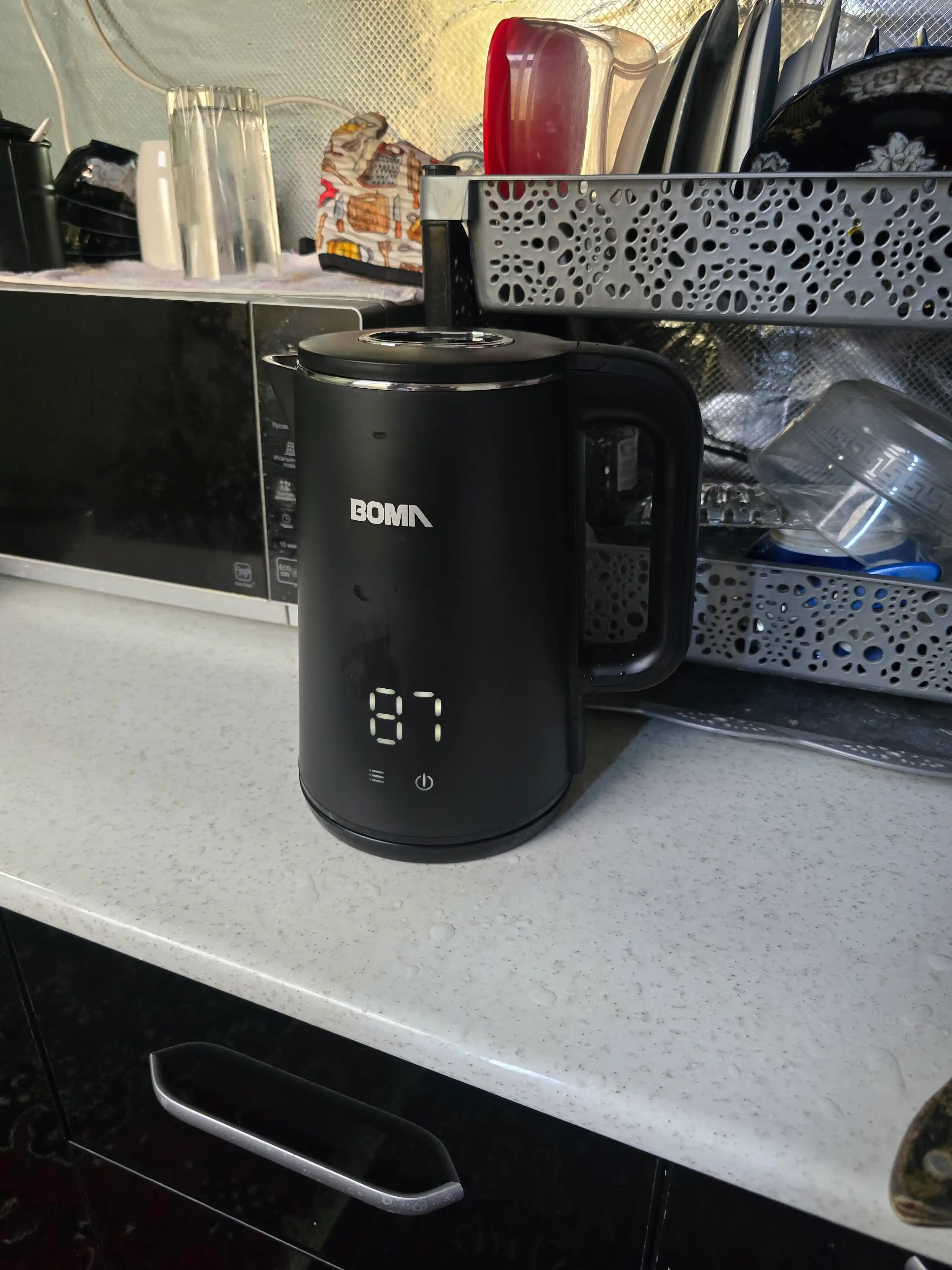 Elektr choynaglar BOMA 1500Vt, shisha, po'lat va sensorli displey 2-2,5 litr, LED va 360°