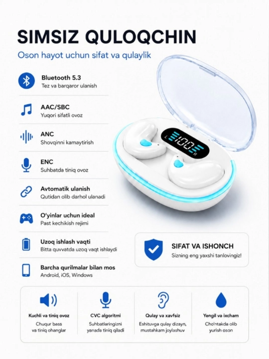 Bluetooth simsiz quloqchinlar
