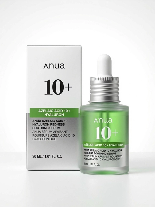 Anua 10 + Yuz zardobi , Azelaic Acid Hyaluron, dog'lar, pigmentatsiya va aknega qarshi - 