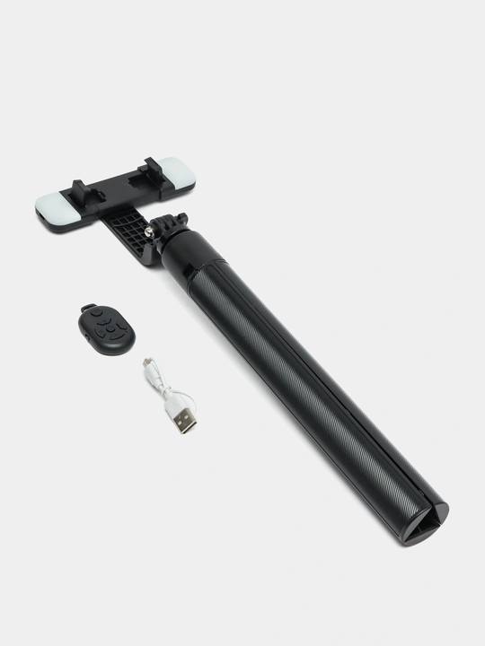 Штатив для телефона, 170 см, 4 в 1, 2 LED фонаря и Bluetooth: монопод, селфи-палка
