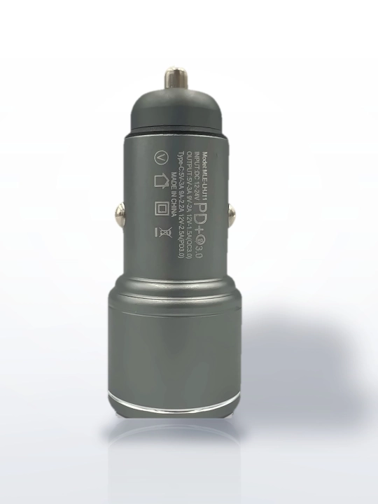 Avtomobil zaryadlovchi PD 30W + QC 3.0, Type-C va USB, metall avtoadapter MLE-LHJ11