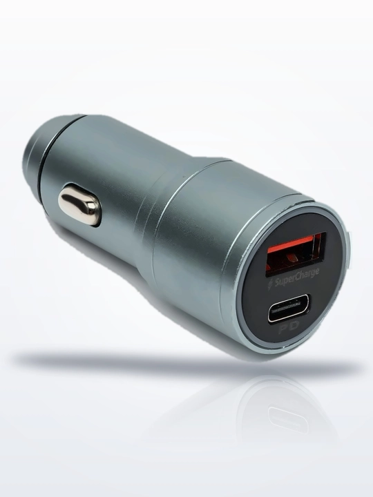 Avtomobil zaryadlovchi PD 30W + QC 3.0, Type-C va USB, metall avtoadapter MLE-LHJ11