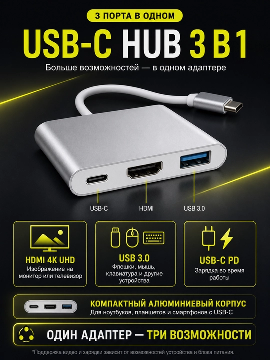 Кабель-адаптер OTG Type C с USB на Type C, кабель передачи данных OTG - 