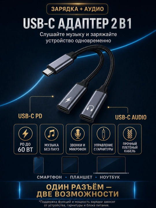 Кабель-адаптер OTG Type C с USB на Type C, кабель передачи данных OTG - 