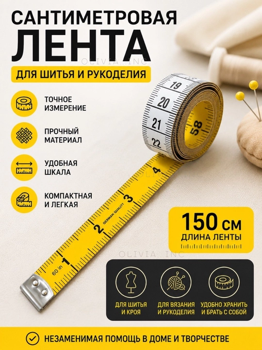 Santimetrli tasma, ruletka, tikuvchilik va qo‘l mehnati uchun o‘lchov tasmasi