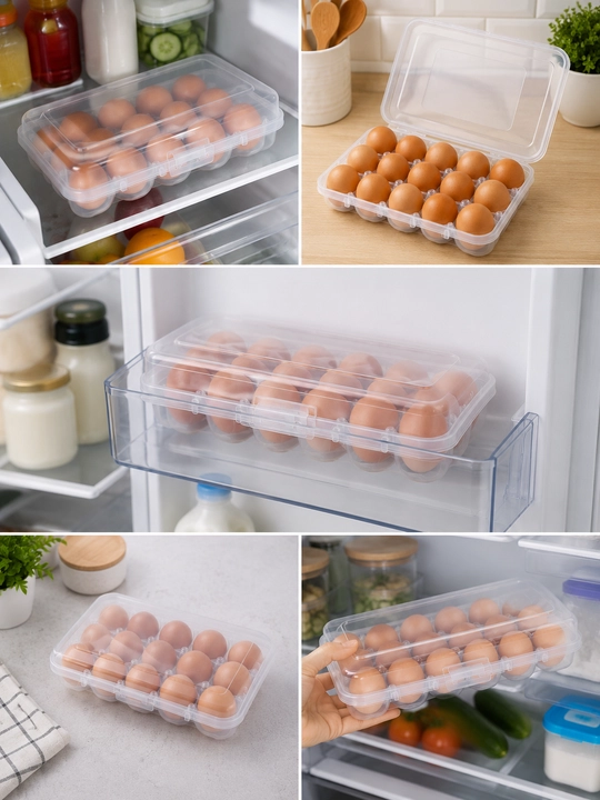 Контейнер для яиц на 15 шт, BPA Free, лоток для хранения яиц в холодильнике