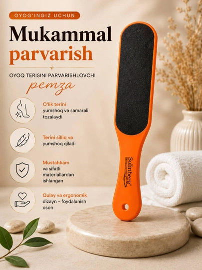 Professional oyoq terisini parvarishlovchi pemza, Oyoq tovonini tozalovchi pemza, qirgich - 
