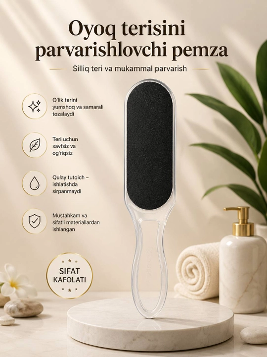 Professional oyoq terisini parvarishlovchi pemza, Oyoq tovonini tozalovchi pemza, qirgich - 