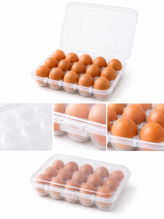 Контейнер для яиц на 15 шт, BPA Free, лоток для хранения яиц в холодильнике - 