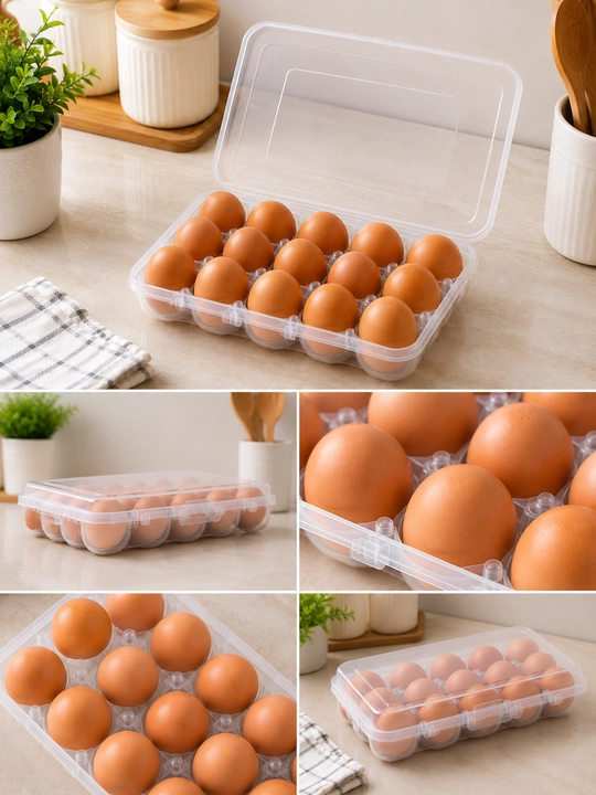 Контейнер для яиц на 15 шт, BPA Free, лоток для хранения яиц в холодильнике