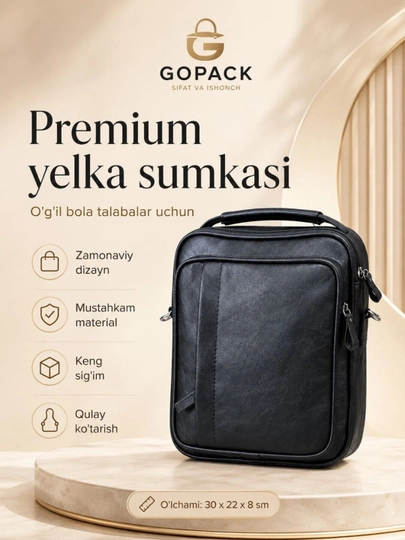 Мужская сумка через плечо Gopack, прочная сумка для студентов и мальчиков - 