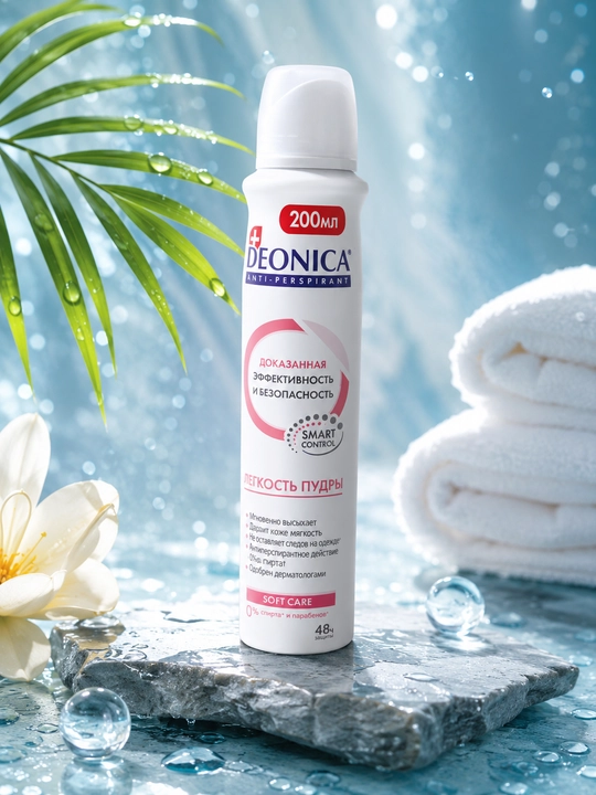 Antiperspirant dezodorant Deonica Pudra yengilligi sprey 200 ml