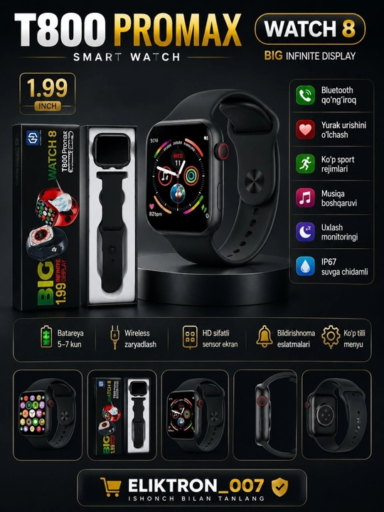 Smart Watch x series, aqlli soat, erkaklar va ayollar uchun - 