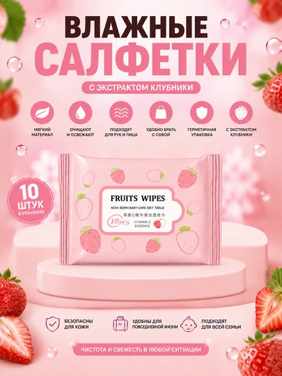 Nam salfetkalar mini format, 10 dona - 