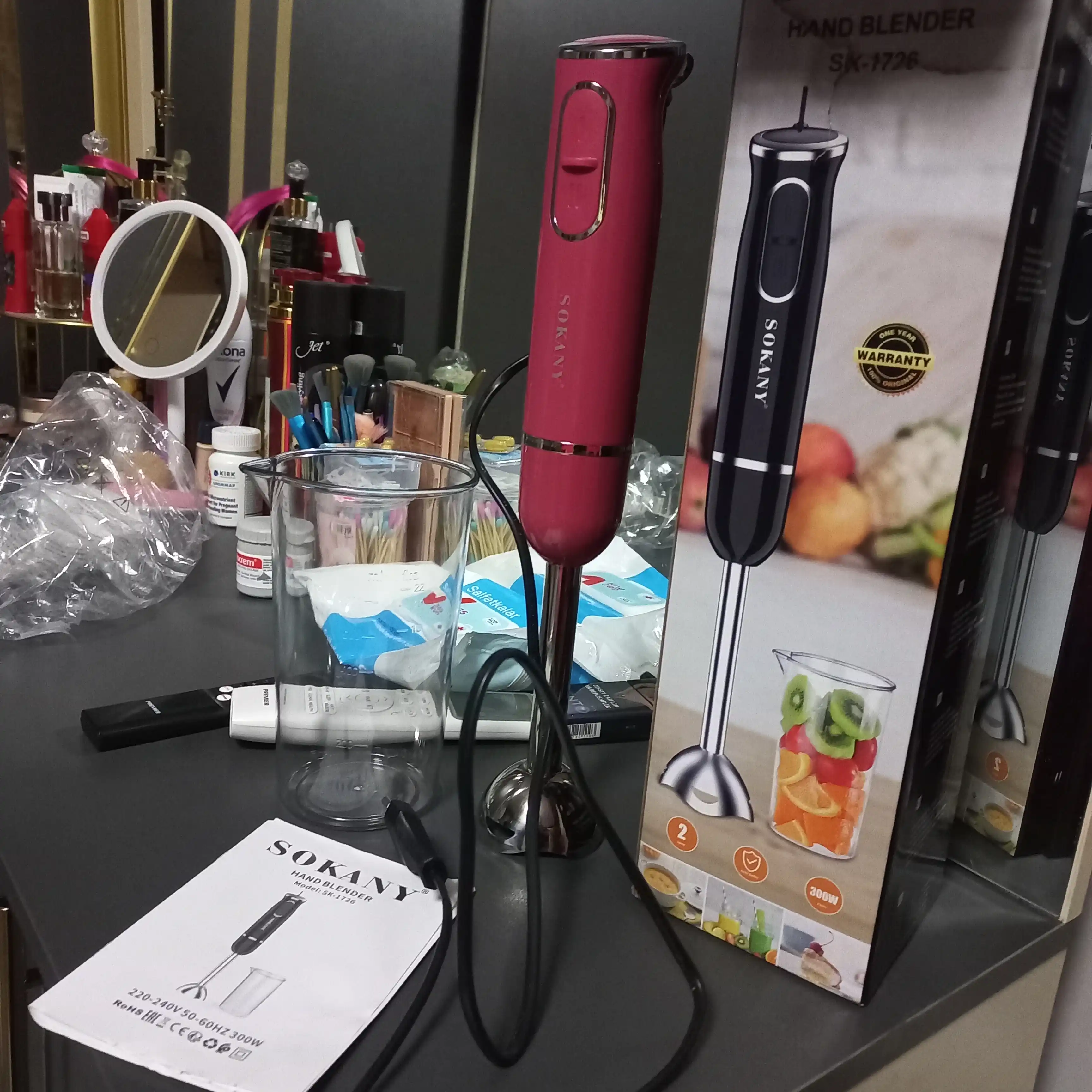Qo‘l blenderi Sokany SK-1726, 300 W, 0.6 l, 2 tezlik, zanglamas po‘lat