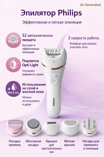 Philips Epilator Series 8000 BRE740/11 - 