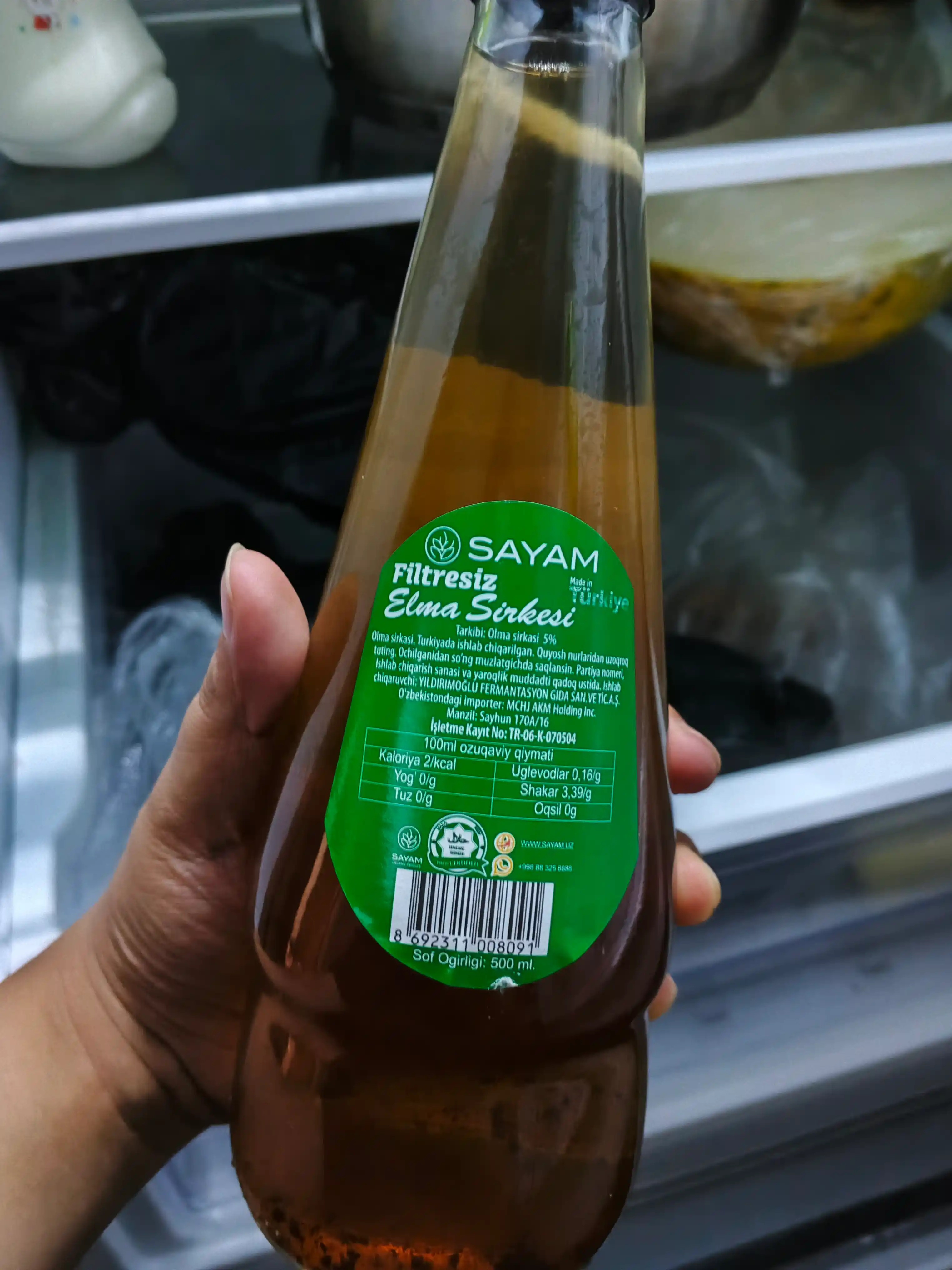 Яблочный уксус 5% SAYAM, 500 мл, Турция