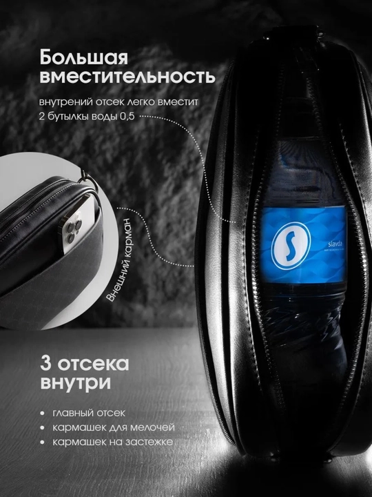 Мужская сумка через плечо кросс-боди, компактная повседневная сумка