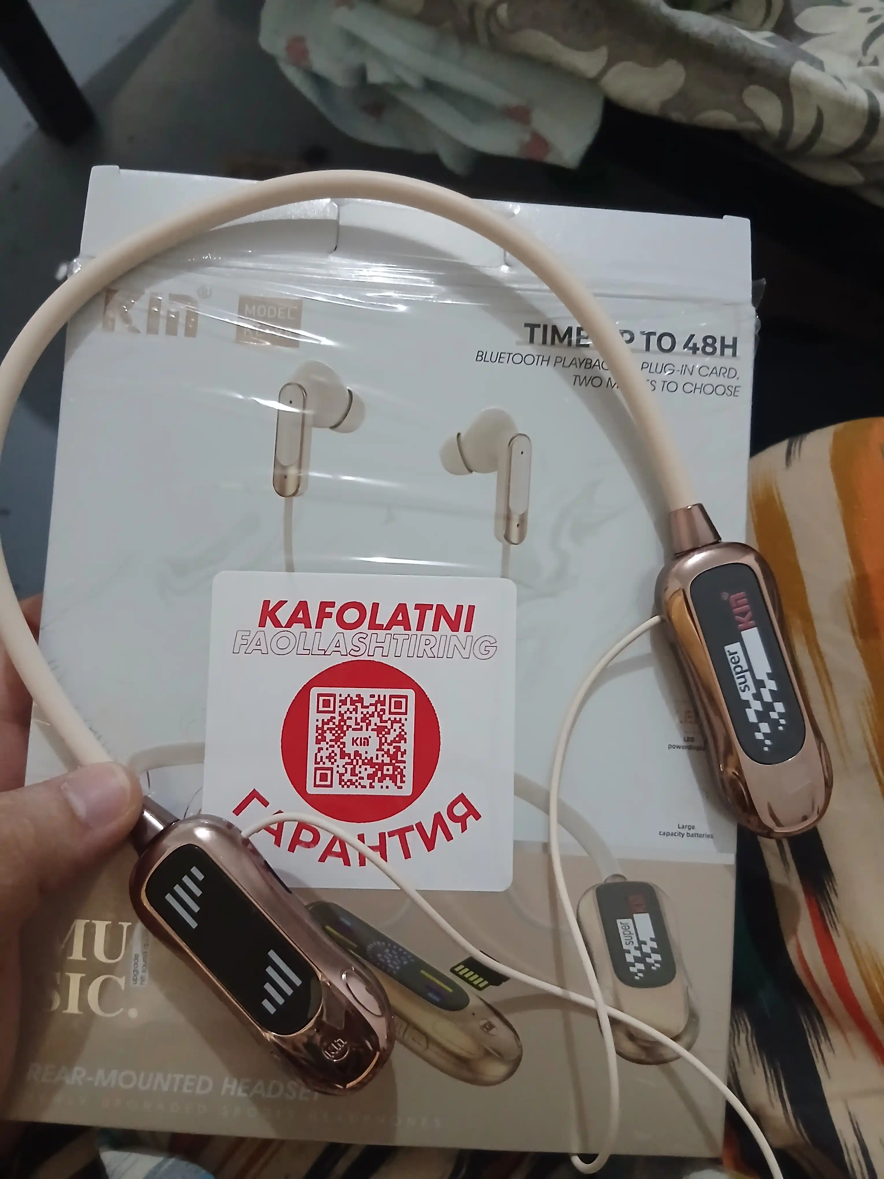 Bluetooth-наушники KIN KL98 с LED-дисплеем, TF-картой, 400 мАч батареей