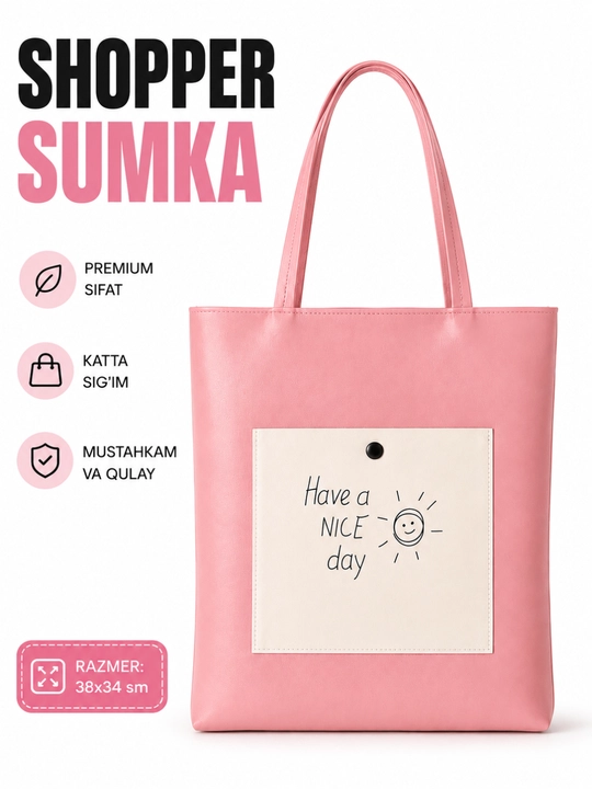 Ayolar uchun sumka, shopper koja matoli katta sig'imli sumka - 