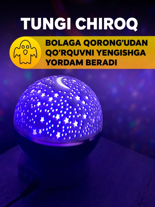 Yulduzli osmon mini proyektori 3d chiroq led tungi bolalar xonasi uchun
