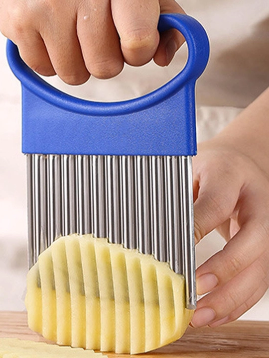 Фигурный нож для овощей JoLalS Potato cutter, волнистый резак для картофеля фри