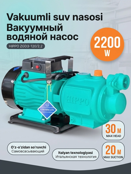 ZGD3-120/2.2 quduq nasos suv nasos 2200W 220V 100l/min sug'orish uchun