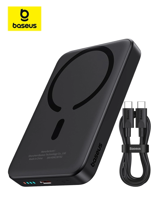 Baseus MagSafe tashqi akkumulyatori, 10000 mA/soat simsiz zaryadlash imkoniyati