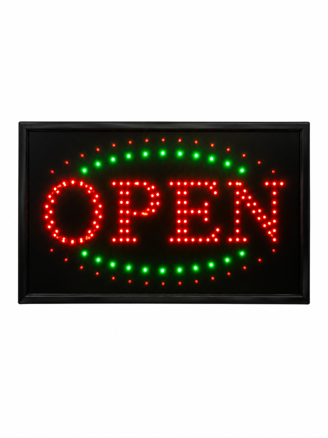 OPEN LED reklama belgisi 220V, vitrina va magazin uchun LED tablichka