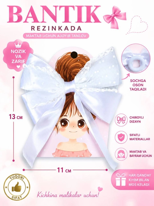 Qizlar uchun rezinkali bantik - 