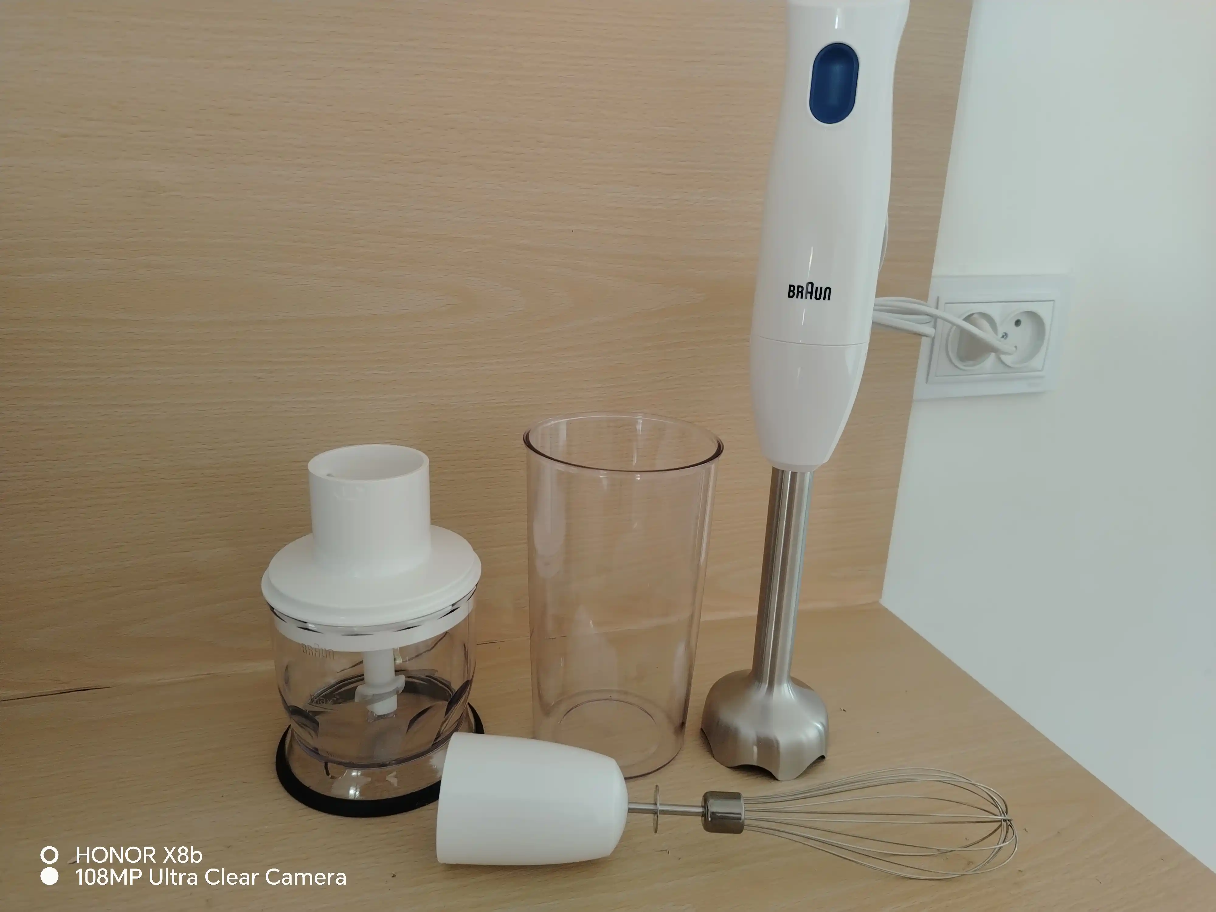Qoʻl blenderi Braun MQ10.202MWH MultiQuick 1, 450 Vt, venchik va maydalagich bilan