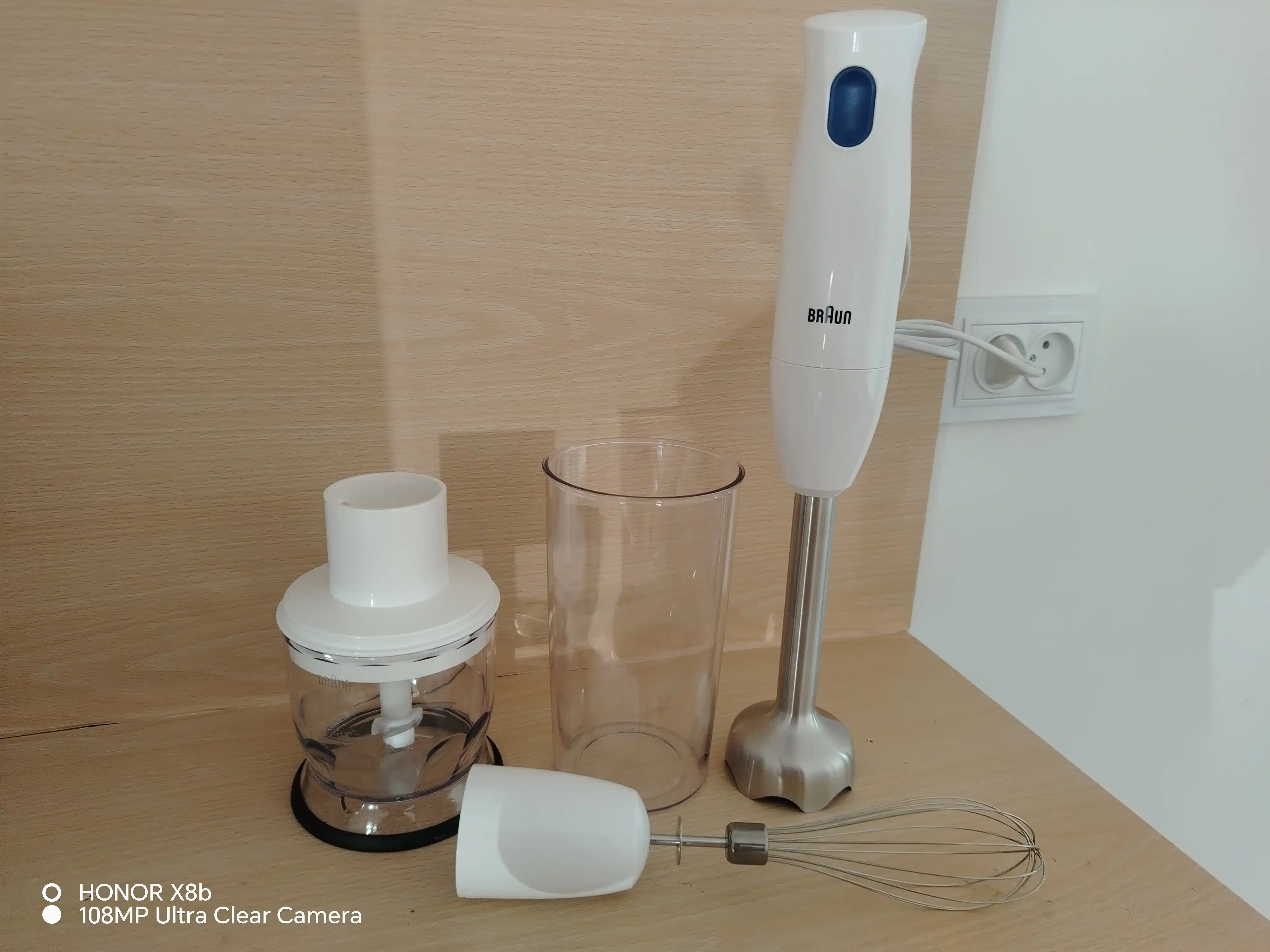 Qoʻl blenderi Braun MQ10.202MWH MultiQuick 1, 450 Vt, venchik va maydalagich bilan